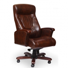 Кожа люкс кресла Галант, коричневый цвет кресла.