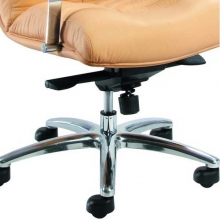 Хромированная основа кресла Орион HB двухсторонняя кожа люкс, жемчуг