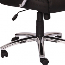 Хромированная основа кресла Надир HB черный кожзам.